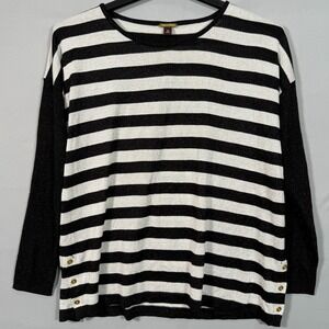 Dana Buchman‎ XL Women's Beautiful Black/White Shimmery Long Sleeve Pull Over